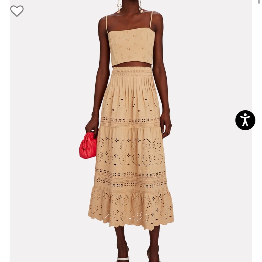 Intermix Zadie organic cotton embroidered eyelet skirt and top